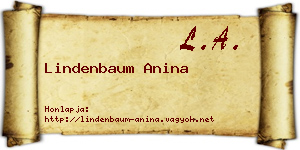 Lindenbaum Anina névjegykártya